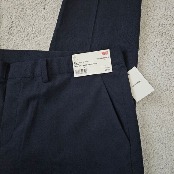 NWT Uniqlo | Smart Style Ankle Length Pants Navy Blue, Womens 32 - 33 - Picture 7 of 8